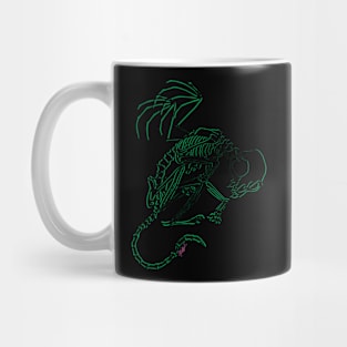 Green cat skeleton Mug